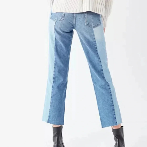 BDG Jessye Spliced Two Tone Distressed Button Fly Slim Straight Jeans 28 - Picture 4 of 15